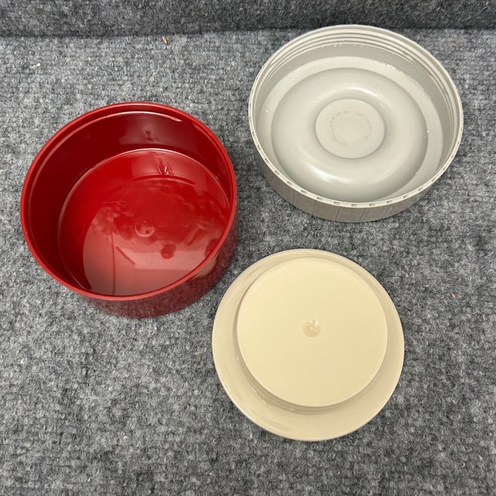 Vintage Thermos Replacement Parts Lot Red Cup Tan Stopper Gray Lid 763 73A63 - Picture 5 of 8
